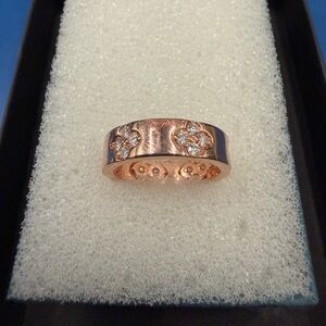 Clover Moissanite Sterling Silver 925 Ring Rose Gold Size 6